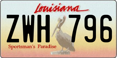 LA license plate ZWH796