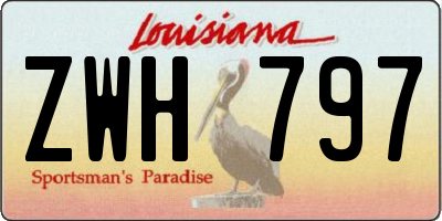 LA license plate ZWH797