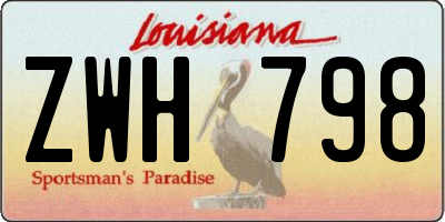 LA license plate ZWH798