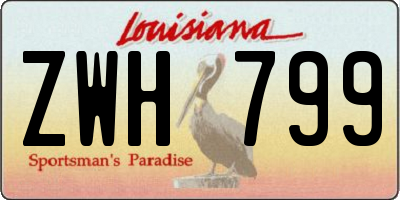 LA license plate ZWH799