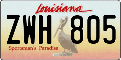 LA license plate ZWH805