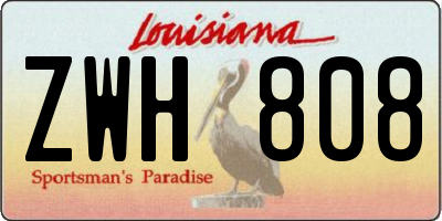 LA license plate ZWH808