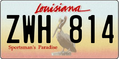 LA license plate ZWH814