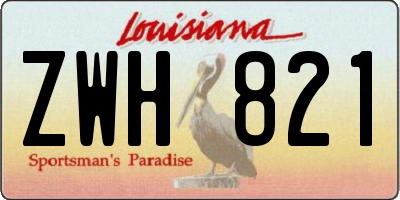 LA license plate ZWH821