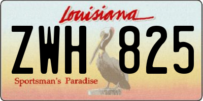 LA license plate ZWH825