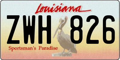 LA license plate ZWH826