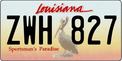 LA license plate ZWH827