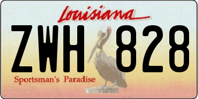 LA license plate ZWH828