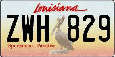 LA license plate ZWH829