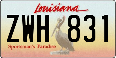 LA license plate ZWH831