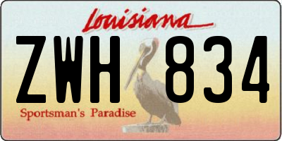 LA license plate ZWH834