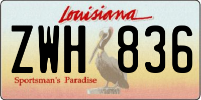 LA license plate ZWH836