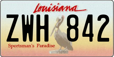 LA license plate ZWH842