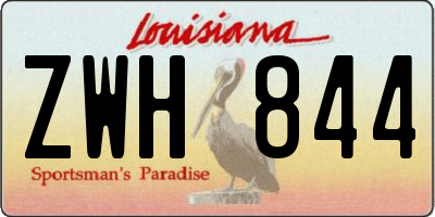 LA license plate ZWH844