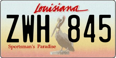 LA license plate ZWH845