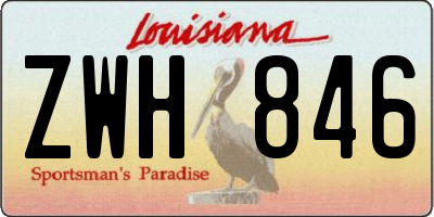 LA license plate ZWH846