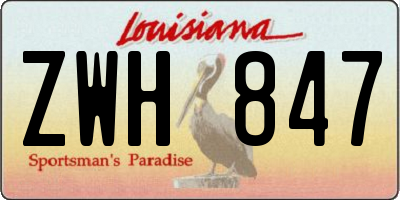 LA license plate ZWH847