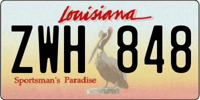 LA license plate ZWH848