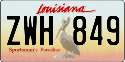 LA license plate ZWH849