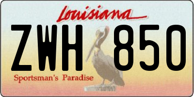 LA license plate ZWH850