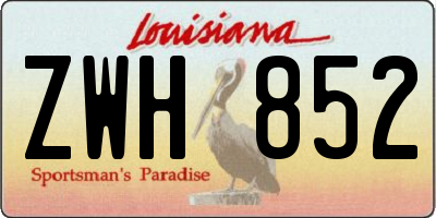 LA license plate ZWH852