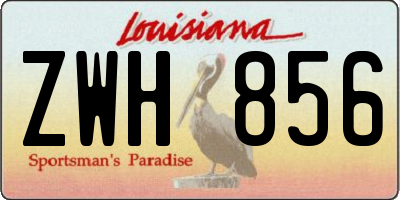 LA license plate ZWH856