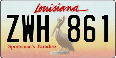 LA license plate ZWH861