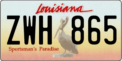 LA license plate ZWH865