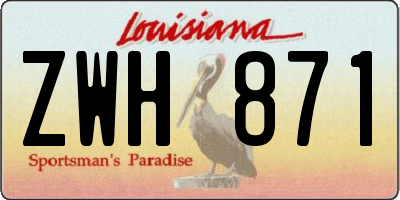 LA license plate ZWH871