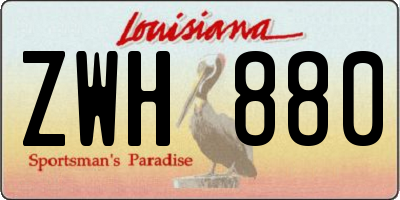 LA license plate ZWH880