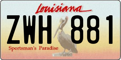 LA license plate ZWH881