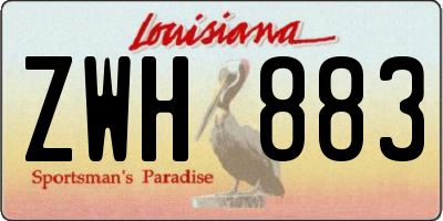 LA license plate ZWH883