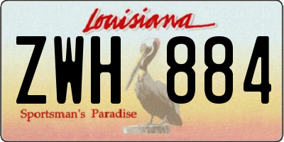 LA license plate ZWH884