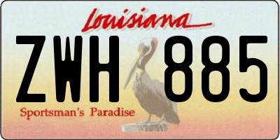 LA license plate ZWH885