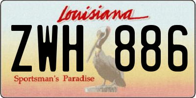 LA license plate ZWH886