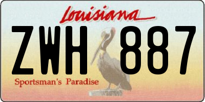 LA license plate ZWH887