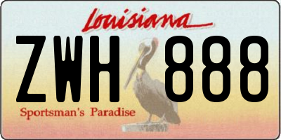 LA license plate ZWH888