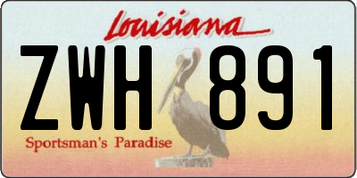 LA license plate ZWH891