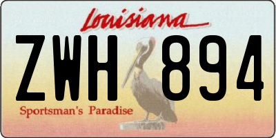 LA license plate ZWH894