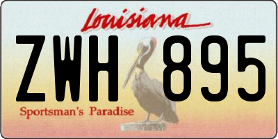 LA license plate ZWH895