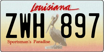 LA license plate ZWH897