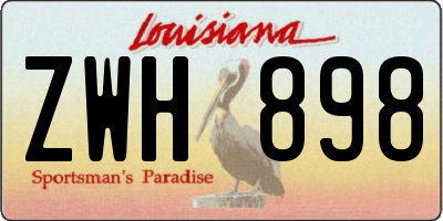 LA license plate ZWH898