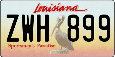 LA license plate ZWH899