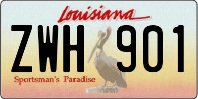 LA license plate ZWH901