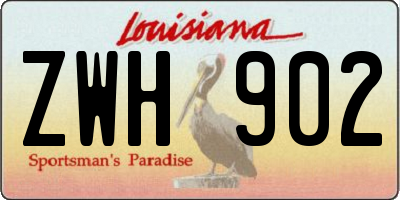 LA license plate ZWH902