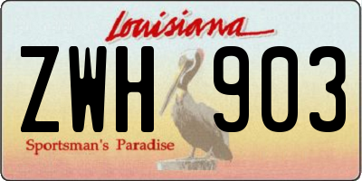 LA license plate ZWH903