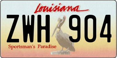 LA license plate ZWH904