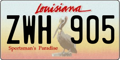 LA license plate ZWH905