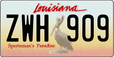 LA license plate ZWH909