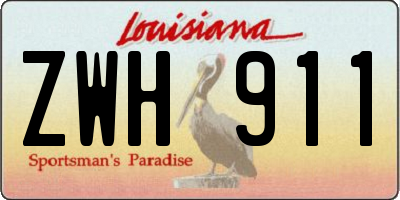 LA license plate ZWH911